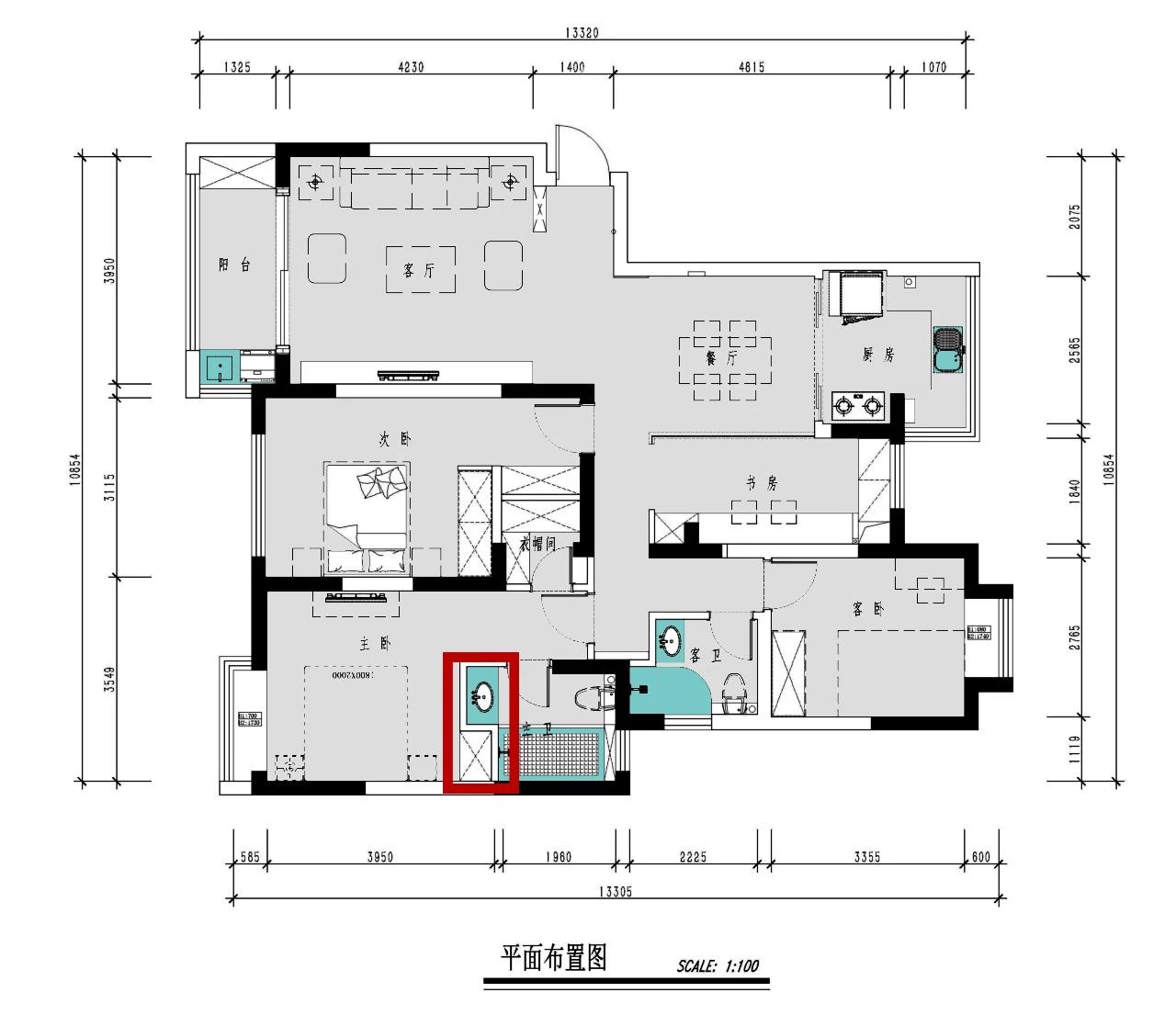 南京聚寶山莊137平米現(xiàn)代風(fēng)格裝修 年輕人的婚房可以這樣裝修13平面布置圖