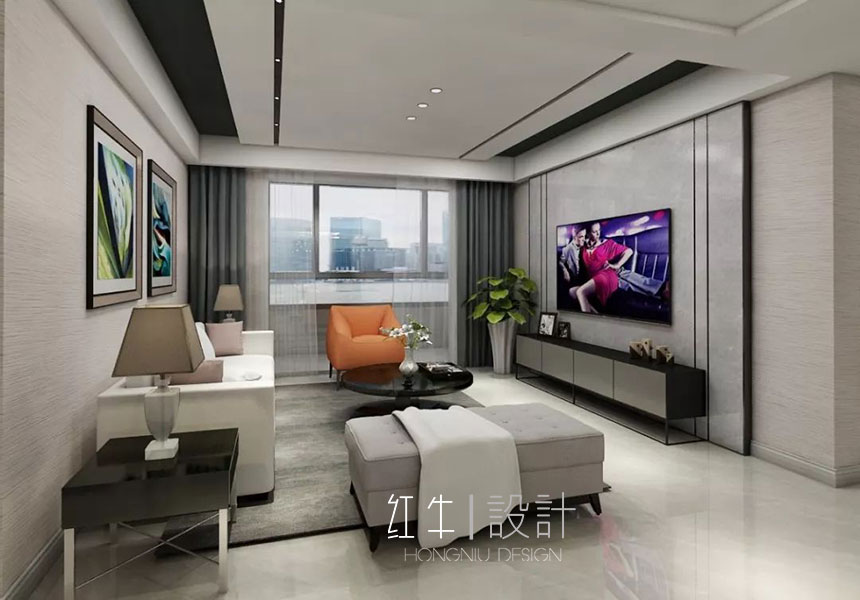 南京保利國際社區(qū)142平米現(xiàn)代簡約風(fēng)格裝修03客廳_水印