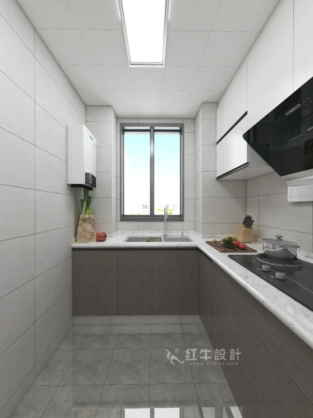 劉萍萍_花崗鴻福城132㎡現(xiàn)代簡約風(fēng)格_兩套小戶型打通變大宅，中西雙廚房+衣帽間打造品質(zhì)生活！10廚房