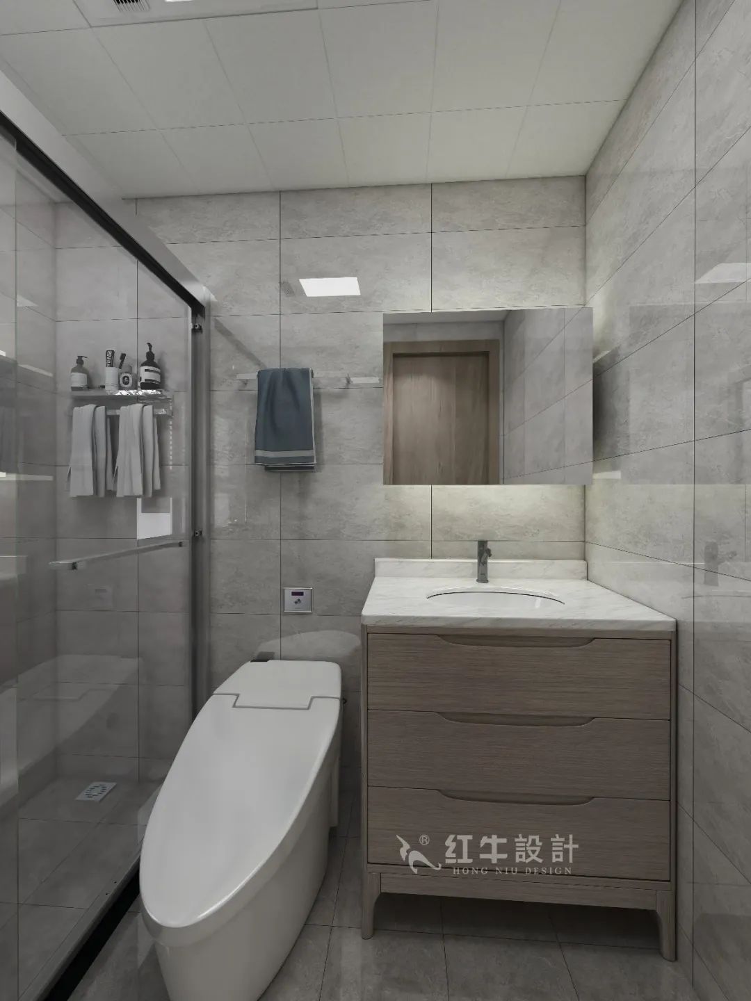 劉萍萍_花崗鴻福城132㎡現(xiàn)代簡約風(fēng)格_兩套小戶型打通變大宅，中西雙廚房+衣帽間打造品質(zhì)生活！15衛(wèi)生間