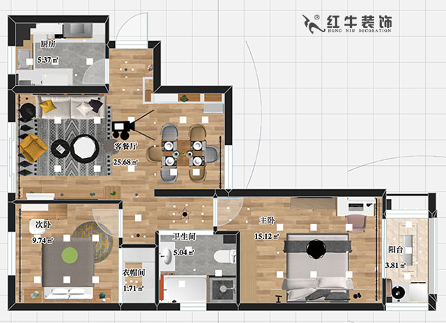張智猿_金達(dá)花園3-706-90㎡-北歐風(fēng)格00彩平面
