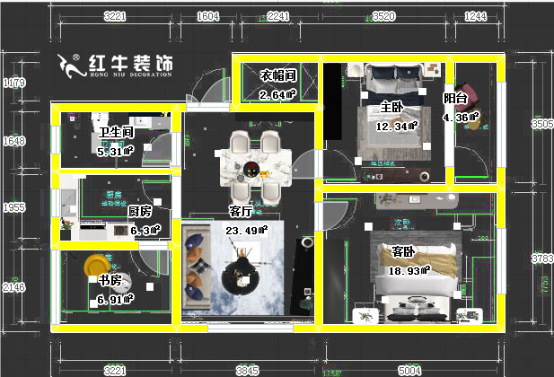 顧娟_苜蓿園大街238號3-4-508-90㎡-簡約風(fēng)格00平面彩圖