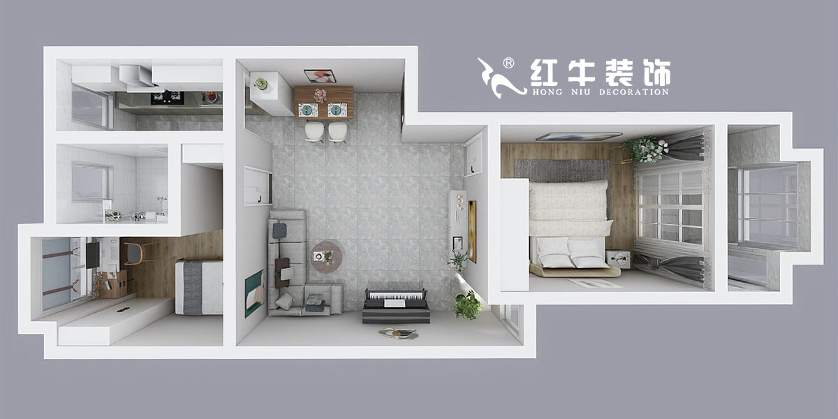 魏明花_一品嘉園2-305-76㎡-簡(jiǎn)約風(fēng)格_2室1廳1衛(wèi)_成品家¥117416→00鳥瞰圖