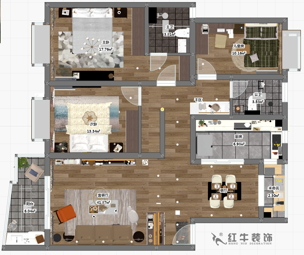 房亮_楓丹白露21-102-125㎡-現(xiàn)代簡(jiǎn)約風(fēng)格_3室2廳2衛(wèi)(老房裝修)_定制家¥214554_全包22萬(wàn)00_03彩平圖