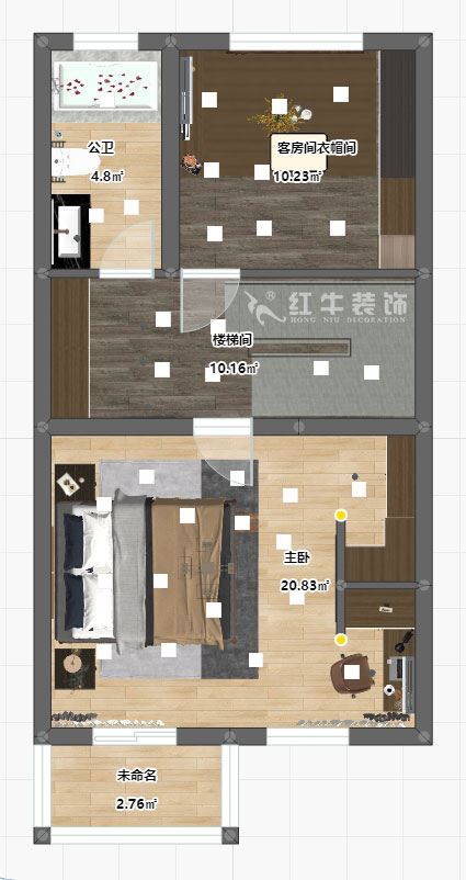 陸利民_香地美舍602-156㎡-新中式風格_5室2廳3衛(wèi)(新房裝修)_定制家¥208000_全包25萬00_11三樓彩平圖