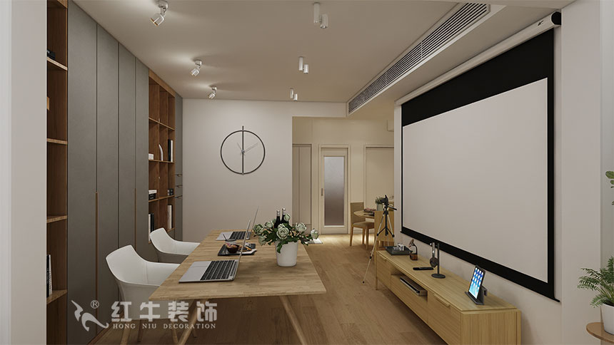 魏利利_津橋華府82㎡現(xiàn)代簡(jiǎn)約｜顛覆傳統(tǒng)客廳，即是休閑書吧又是影院05客廳