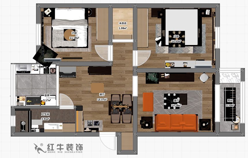 顧娟_全福小區(qū)10-201-90㎡-現(xiàn)代風(fēng)格_2室2廳1衛(wèi)(舊房裝修)_半包¥66800_全包13萬(wàn)00_03彩平圖