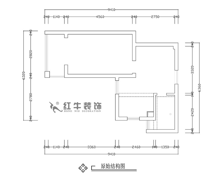 張智猿_銀龍四期11棟2-706-42㎡-現(xiàn)代簡約風格_1室1廳1衛(wèi)(老房裝修)_定制家¥79453_全包8萬00_01原始結構圖