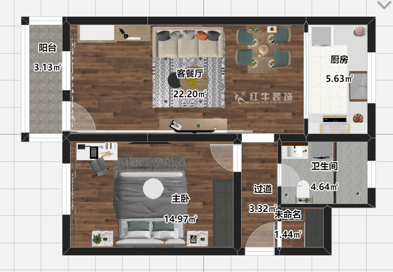 劉曉芳|長白街2號1-506-64㎡-現(xiàn)代風(fēng)格|2室2廳1衛(wèi)|老房裝修|定制家¥105600|全包10