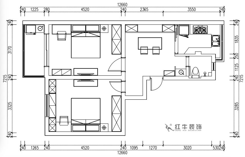 張桐瑋|天津新村25-304-64㎡-現(xiàn)代簡(jiǎn)美風(fēng)格|2室1廳1衛(wèi)|老房裝修|定制家¥71800|全包10萬(wàn)|00_02平面方案圖