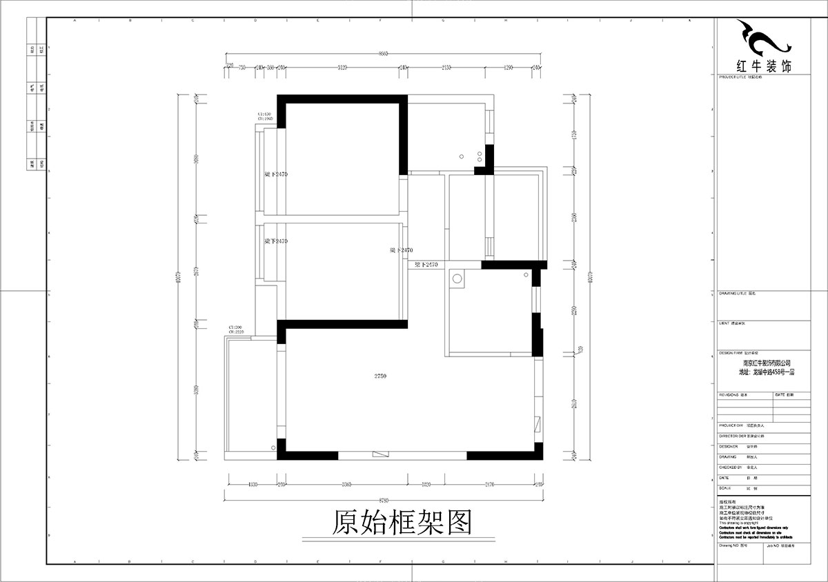 孟憲濤｜華潤幸福里10-2203-88㎡-簡約風(fēng)格｜3室1廳1衛(wèi)｜新房裝修｜定制家￥118229｜全包12萬｜00_01原始框架圖
