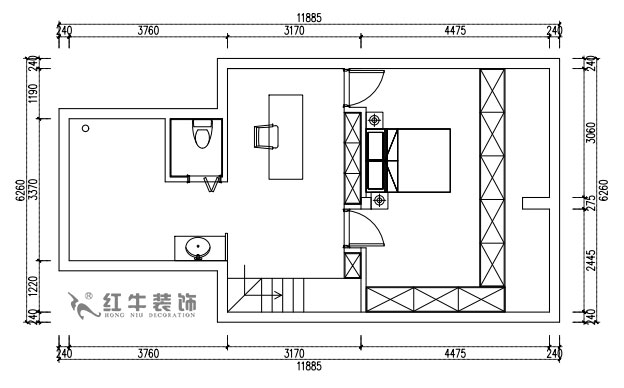 張桐瑋｜雨花村19-701-110㎡-現代簡約風格｜3室2廳1衛(wèi)｜新房裝修｜定制家￥124244｜全包12萬｜00_04二層平面方案