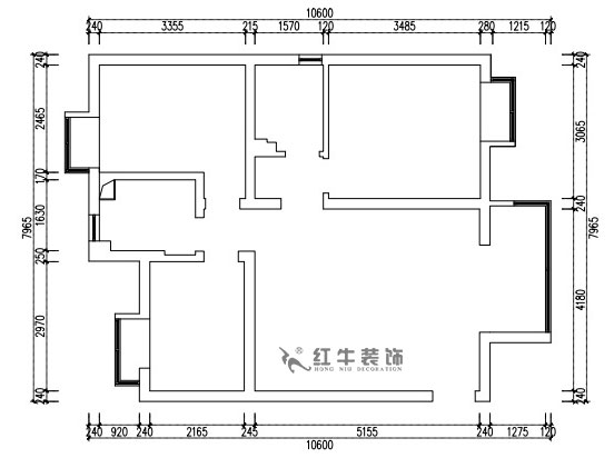張桐瑋|江雁依山郡23-901-76㎡-現(xiàn)代簡約風(fēng)格|3室1廳1衛(wèi)|舊房改造|定制家¥93180|全包10萬|00_01原始結(jié)構(gòu)圖