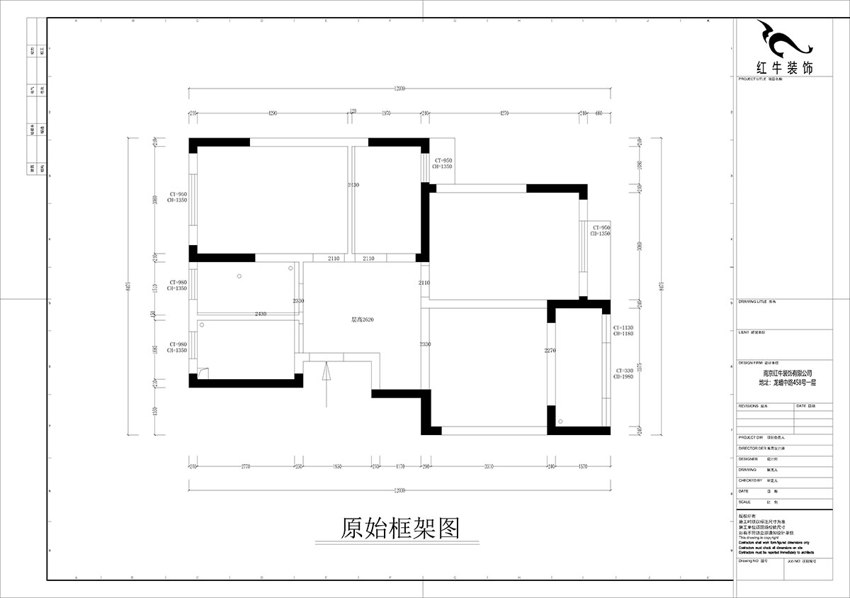 孟憲濤|盤城新居43-2-1103-90㎡-簡約風格|3室2廳1衛(wèi)|新房裝修|定制家¥113156|全包12萬|00_01原始框架圖
