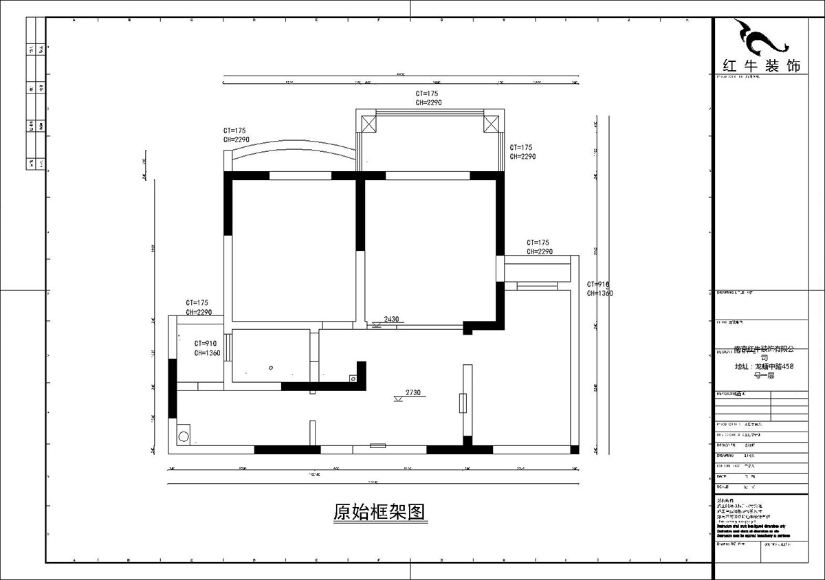 【實(shí)景案例】孟憲濤|銀河灣福苑-95㎡-簡(jiǎn)歐風(fēng)格|2室2廳1衛(wèi)|婚房裝修|定制家|全包14萬|00_01匯景國際原始框架圖