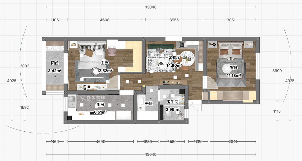 顧娟|大光路36號3-301-60㎡-現(xiàn)代風(fēng)格|2室2廳1衛(wèi)|舊房裝修|定制家|全包11