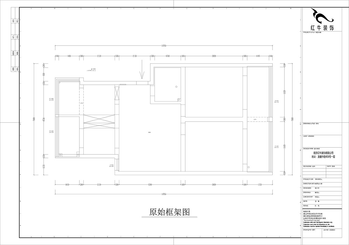 孟憲濤|估衣廊18-3-305-100㎡-簡約風(fēng)格|3室2廳1衛(wèi)|老房裝修|定制家|全包14萬|00_01原始框架圖