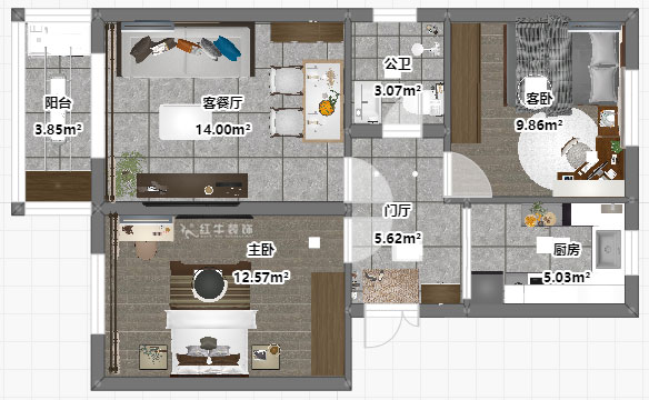 吳波|馬臺街56號502-401-60㎡-現(xiàn)代風(fēng)格|2室2廳1衛(wèi)|老房裝修|定制家|全包9