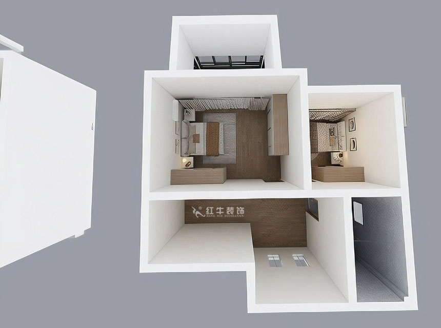 孟憲濤|養(yǎng)龍山莊D-11B-120㎡-現(xiàn)代簡(jiǎn)約風(fēng)格|3室2廳2衛(wèi)|老房裝修|定制家|全包14萬(wàn)|00_07二樓鳥瞰