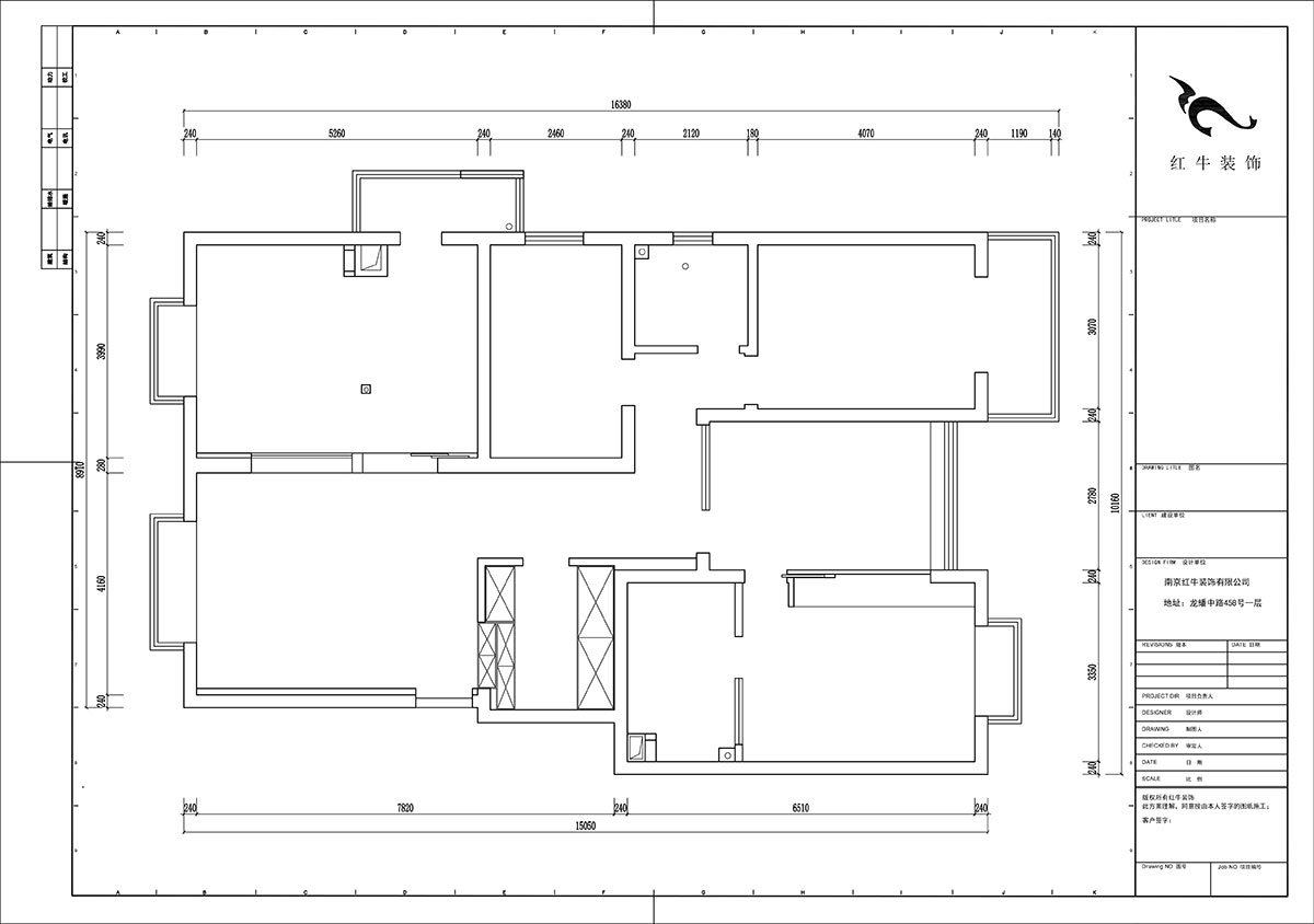 陸利民|東郊美樹苑2-901-150㎡-現(xiàn)代簡約風格|4室2廳2衛(wèi)|舊房裝修|定制家|全包21萬|00_01原始結(jié)構(gòu)圖