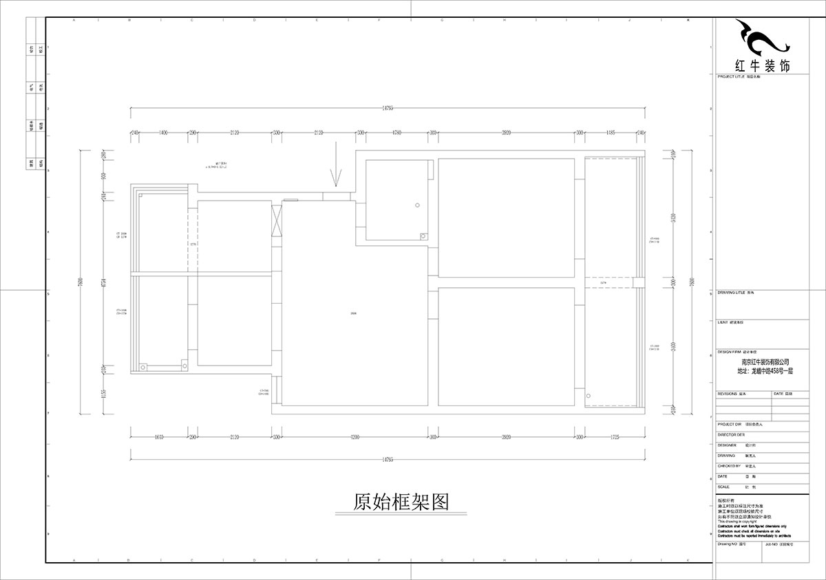 【實景案例】孟憲濤|估衣廊18號305-100㎡-現(xiàn)代簡約風(fēng)格|3室2廳1衛(wèi)|老房裝修|定制家|全包13萬|00_01原始框架圖