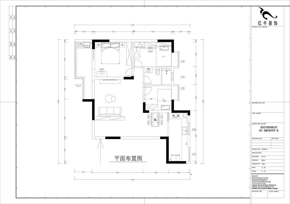 孟憲濤|橋西苑2-1-1104-108㎡-簡約風(fēng)格|3室2廳1衛(wèi)|老房裝修|定制家|全包14萬|00_02平面布置圖