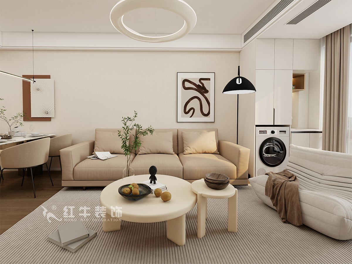南京93㎡現(xiàn)代簡約風裝修，臥室弧形陽臺，舒適愜意