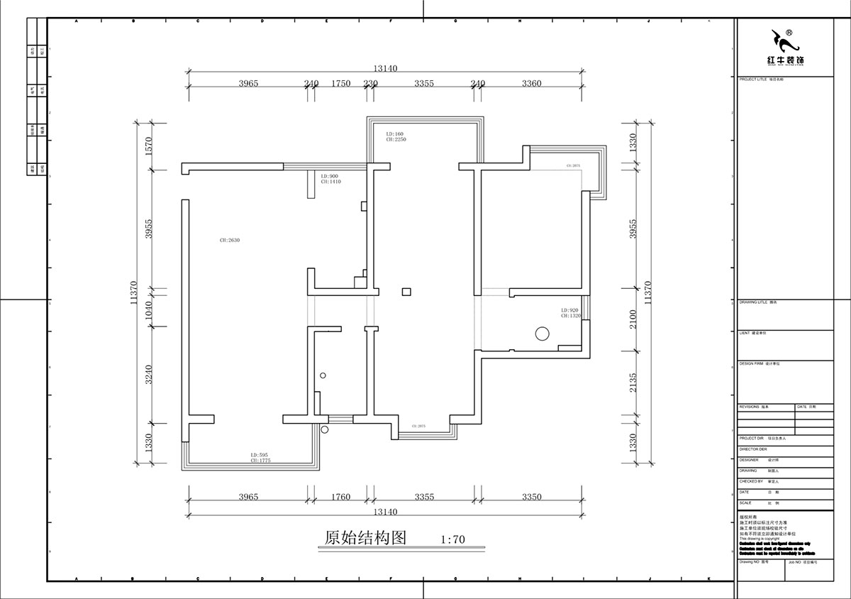 蔣?。邓{(lán)星座1-804-130㎡-現(xiàn)代簡約風(fēng)格｜3室2廳2衛(wèi)｜老房裝修｜定制家｜全包19萬｜00_01原始結(jié)構(gòu)圖