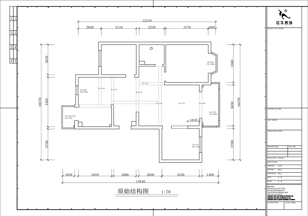 蔣?。汩坷?-3-1101-260㎡-現代簡約風格｜4室3廳2衛(wèi)｜老房裝修｜定制家｜全包29萬｜00_01一層原始結構圖