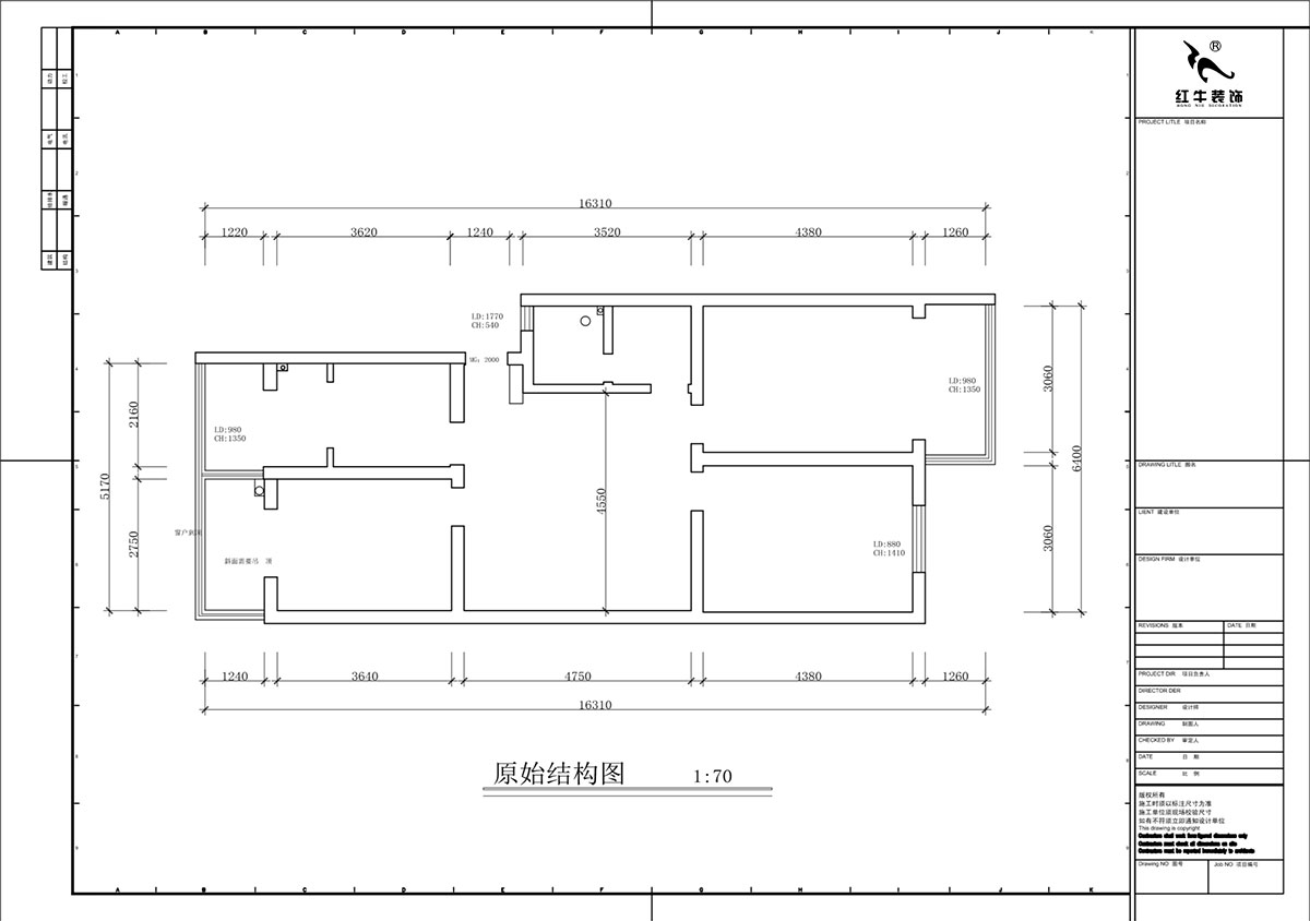 蔣?。鹬刍▓@4-3-806-100㎡-現(xiàn)代簡(jiǎn)約風(fēng)格｜3室2廳1衛(wèi)｜老房裝修｜定制家｜全包12萬(wàn)｜00_01原始結(jié)構(gòu)圖