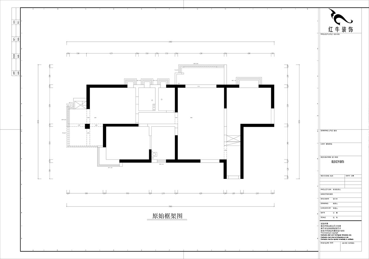 孟憲濤|龍園北路80號(hào)1-2706-130㎡-現(xiàn)代簡約風(fēng)格|4室2廳2衛(wèi)|老房裝修|定制家|全包16萬|00_01原始框架圖