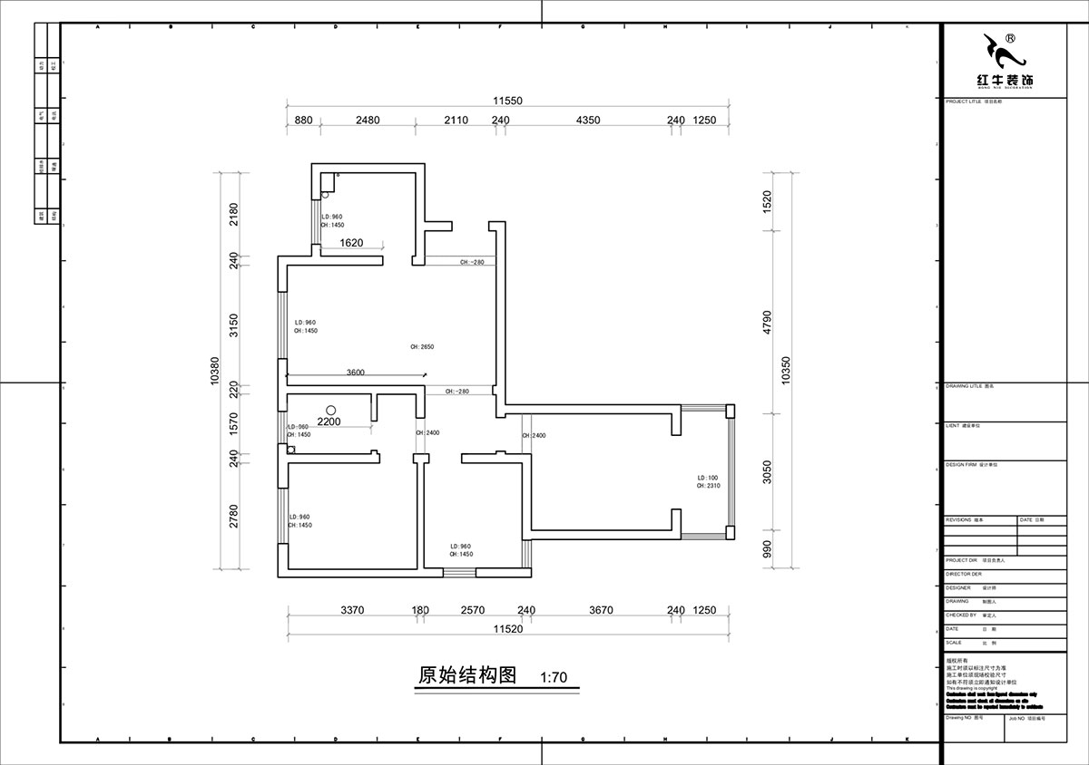 蔣?。y龍雅苑11-3-212-85㎡-現(xiàn)代原木風(fēng)｜3室1廳1衛(wèi)｜新房裝修｜定制家｜全包11萬｜00_01原始結(jié)構(gòu)圖