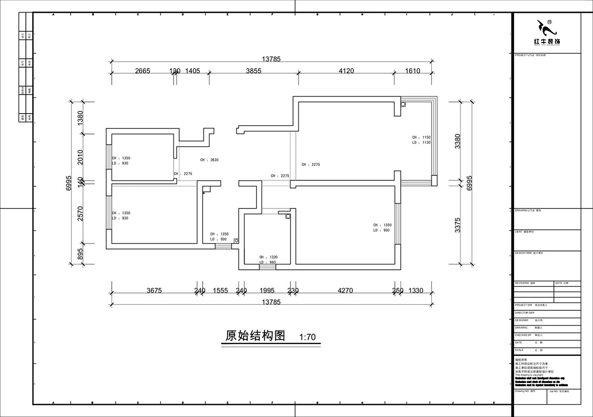 蔣?。自蒲啪?1-202-88㎡-現(xiàn)代簡約風(fēng)格｜3室2廳1衛(wèi)｜新房裝修｜定制家｜全包11萬｜00_01原始結(jié)構(gòu)圖