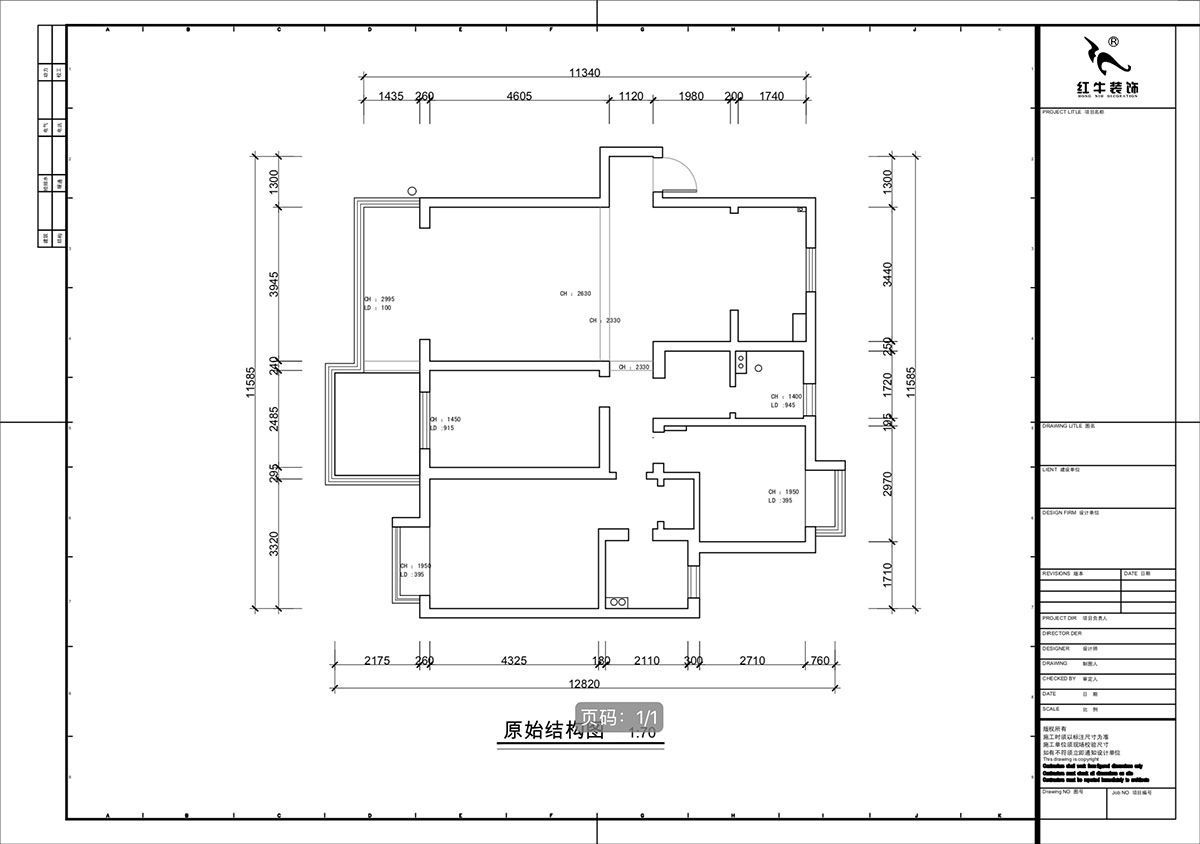 蔣?。厦髦?-1-401-115㎡-現(xiàn)代簡(jiǎn)約風(fēng)格｜3室2廳2衛(wèi)｜老房裝修｜定制家｜全包13萬(wàn)｜00_01原始結(jié)構(gòu)圖