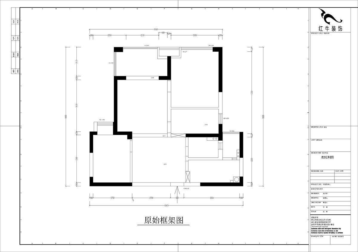 孟憲濤|雅居樂花園23-2-2502-88㎡-簡約中古風格|3室2廳2衛(wèi)|老房裝修|定制家|全包12萬|00_01原始結構圖